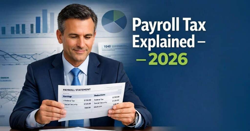 Payroll tax explained for 2026 showing employee paycheck deductions and employer tax responsibilities